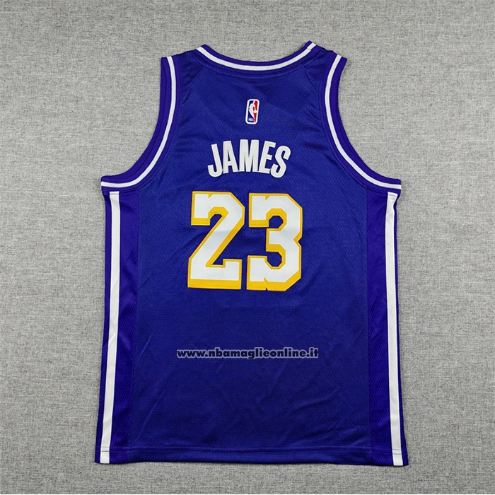 Maglia Bambino Los Angeles Lakers Lebron James No 23 Statement 2025-26 Viola